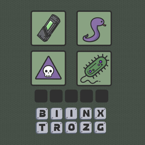 Dysglopia | worked on the layout and design for a game night posting inspired by the infamous 4 Pics, 1 Word game, with a mix of Dysglopia elements; made with Clip Studio Paint Ex