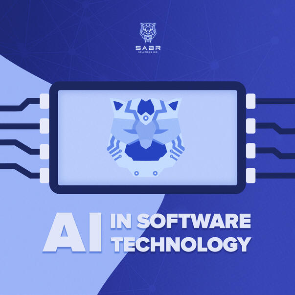 SABR Solutions Inc. | My initial sketch is in the Concepts tab, but this was made with the idea of implementing technology-related assets, with a robotic version of the SABR logo to represent AI; made with Procreate, Adobe Photoshop